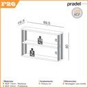 Ver imagem 3 de Nicho Suspenso Estilo Industrial Livreiro Sala de Estar Quarto 3 Prateleiras Marrom Freijo e Preto