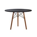 Ver imagem 2 de Mesa Eames Eiffel Redonda Isabella Tampo Mdf 80cm 3 Pés em Madeira Preto