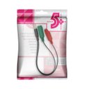 Ver imagem 3 de Cabo Adaptador P3 Macho x 2 P2 Fêmea para Fone Microfone Headset Preto - 5+