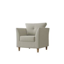 Poltrona Decorativa Sala Quarto Recepção Isis Suede Bege - Visalar - 2
