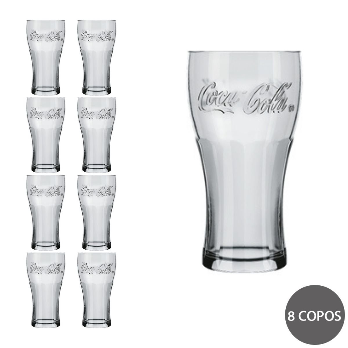 Jogo 8 Copos 470ml Coca Cola Refri Suco Glamour Nadir - 4