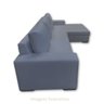 Sofá de Canto com Chaise de Casal em Sarja Cinza,  3,20m x 1,70m - 5