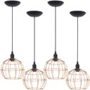 Ver imagem 1 de 4 Pendentes Aramado Globo Luminária Lustre Teto Retrô Vintage Industrial Balcão Cobre Rose Gold