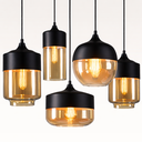 Ver imagem 6 de Lustre Pendente 33cm Vidro Âmbar Metal Preto Cilíndrico Luminária Teto Gimpo Kjdde-262