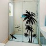 Adesivo para Box de banheiro Coqueiros e Surfista-Grande 121x180cm - 1