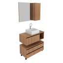 Ver imagem 2 de Kit Banheiro Completo com Gabinete Espelheira Cuba Amêndoa