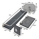 Ver imagem 3 de Porta Xampu, Saboneteira Retangular, Toalha Rosto, e Papel Higiênico Vildrex Kit 4 Peças Fumê