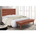 Ver imagem 3 de Cabeceira Cama Box Solteiro 90cm e Recamier Gênova Veludo S04 - D'Rossi Cor Cobre