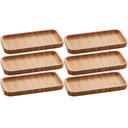 Ver imagem 1 de Kit 6 Petisqueiras Bandeja Bambu 20x10cm Lyor Hire Prato Salgados Petiscos