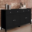 Ver imagem 2 de Balcao Buffet 4 Portas 4 Gavetas 154 Cm R626 Preto Dtall Preto