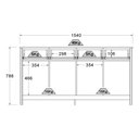Ver imagem 6 de Balcao Buffet 4 Portas 4 Gavetas 154 Cm R626 Preto Dtall Preto