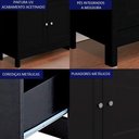 Ver imagem 3 de Balcao Buffet 4 Portas 4 Gavetas 154 Cm R626 Preto Dtall Preto