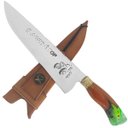 Ver imagem 1 de Faca Churrasco 9” Partial Tang Inox 420c Cabo Híbrido Madeira e Resina Detalhe de Isca com Bainha