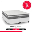 Ver imagem 5 de Cama Box Queen Branco + Colchão Paris Molas Ensacadas Cinza Couro Branco/cinza