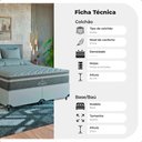 Ver imagem 3 de Cama Box Queen Branco + Colchão Paris Molas Ensacadas Cinza Couro Branco/cinza
