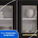 Ver imagem 6 de Cozinha Compacta Aço 3 Peças com Vidros Armários Aéreos e Paneleiro Multimóveis CR20368