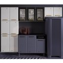 Ver imagem 7 de Cozinha Compacta Aço 3 Peças com Vidros Armários Aéreos e Paneleiro Multimóveis CR20368