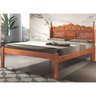 Cama de Casal Madeira Maciça Treliça MobyCasa Moveis Castanho - 1