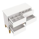 Ver imagem 4 de Cômoda Infantil Classic 6 Gavetas Branco Fosco com Pés Amadeirado - Reller Móveis Branco Fosco