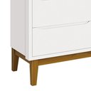 Ver imagem 3 de Cômoda Infantil Classic 6 Gavetas Branco Fosco com Pés Amadeirado - Reller Móveis Branco Fosco