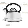 Chaleira com Apito Linha Roma Inox 2.7l 4875/100 - Brinox - 4