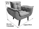 Ver imagem 4 de Poltrona Decorativa 1 Lugar Azul 325 Julia