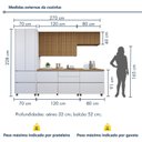 Ver imagem 4 de Cozinha Completa Modulada 5 Peças 8 Portas 6 Gavetas Norten Branco/Nature