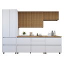 Ver imagem 3 de Cozinha Completa Modulada 5 Peças 8 Portas 6 Gavetas Norten Branco/Nature