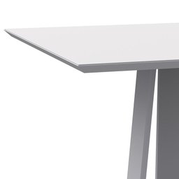 Mesa de Jantar Tampo com Vidro Valencia 135x135 Off White - PR Móveis - 2