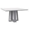 Mesa de Jantar Tampo com Vidro Valencia 135x135 Off White - PR Móveis - 1