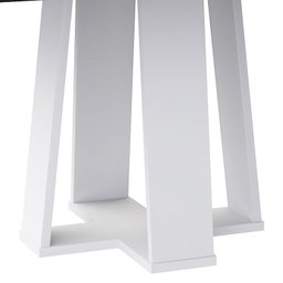 Mesa de Jantar Tampo com Vidro Valencia 135x135 Off White - PR Móveis - 3