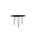 Ver imagem 2 de Mesa de Jantar Redonda 90cm Preta Clips 3 Pés Ferro Preto