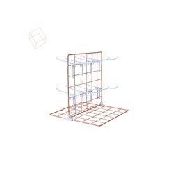 Expositor para Chaveiro e Bijuteria 0,30 X 0,30m com 16 Ganchos - Cor:rosé - 2
