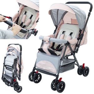 Carrinho de Bebê Passeio Reversível 15kg Baby Style Runner Compacto e Leve Rosa