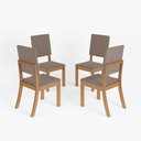 Ver imagem 2 de Kit 4 Cadeiras para Mesa de Jantar Milla Henn - Marrom Amêndoa