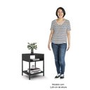 Ver imagem 7 de Cabeceira Casal King 195cm Cristal Bouclê Marrom e 2 Mesas Laterais Plaza Lc1 Preto - Mpozenato