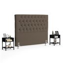 Ver imagem 1 de Cabeceira Casal King 195cm Cristal Bouclê Marrom e 2 Mesas Laterais Plaza Lc1 Preto - Mpozenato