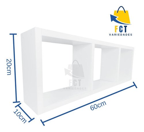 Nicho Triplo Organizador Mdf Ambientes Diversos Decorativo - 4