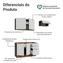 Ver imagem 4 de Armário de Cozinha Compacta 180 Cm Rustic/branco Veludo Lux Madesa 03