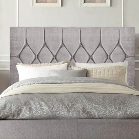 Cabeceira Estofada Cama Box Queen 160cm Istambul Suede Cinza Claro- Mabe Magazine