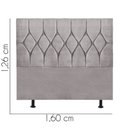 Ver imagem 3 de Cabeceira Estofada Cama Box Queen 160cm Istambul Suede Cinza Claro- Mabe Magazine
