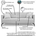 Ver imagem 3 de Sofa Liv 3 Lugares 200cm Pes Aço Linho 233 Grigio Ezz