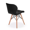 Kit 4x Cadeira de Jantar Charles Eames Eiffel Slim Estofada Preta - 4