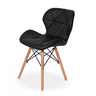 Kit 4x Cadeira de Jantar Charles Eames Eiffel Slim Estofada Preta - 5