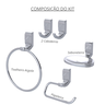 Kit Acessórios para Banheiro 5 Peças Linha Sofisticato Cor Cromado Durín - 3