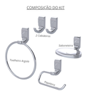 Ver imagem 3 de Kit Acessórios para Banheiro 5 Peças Linha Sofisticato Cor Cromado Durín