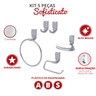 Kit Acessórios para Banheiro 5 Peças Linha Sofisticato Cor Cromado Durín - 2