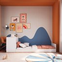 Ver imagem 2 de Cama Infanto Juvenil com Escrivaninha Solteiro Branco Completa Móveis