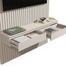 Painel 100% MDF para TV 55 Polegadas 240cmx138,6cm Ripado com Rack Suspenso 2 Gavetas Arbo - 5