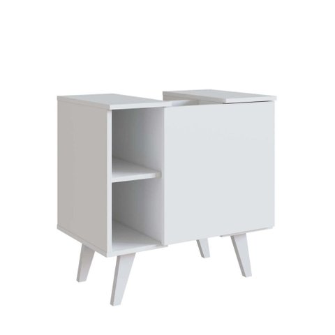 Gabinete de Coluna para Banheiro 01 Porta Silm Nova Móbile sem Cuba Branco